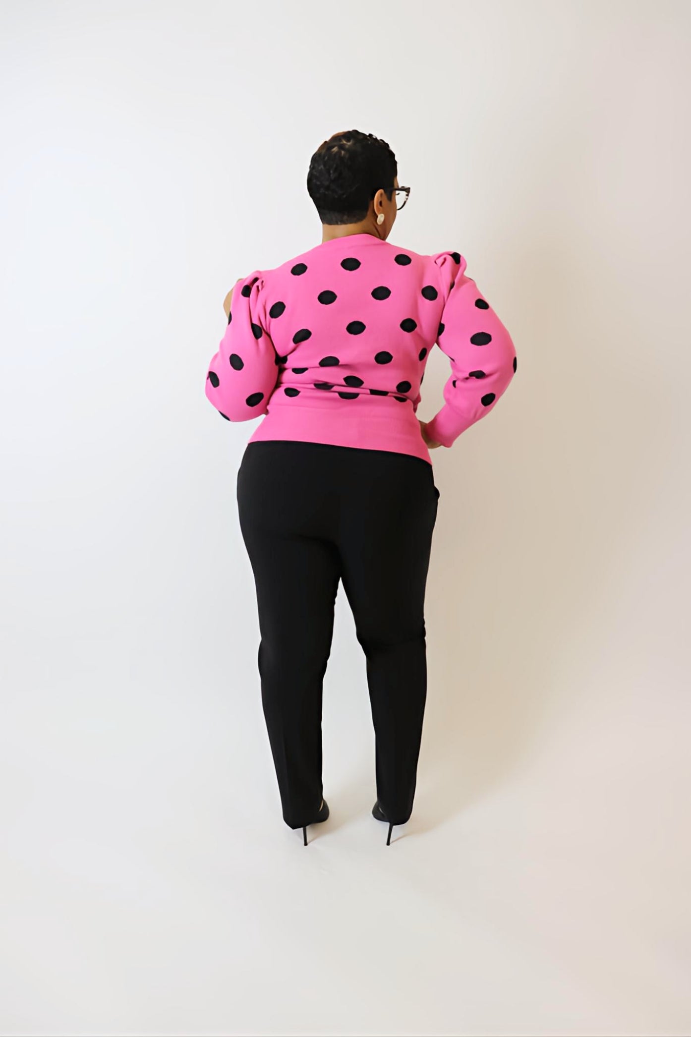 Pink Polka Dot "Teacher" Sweater